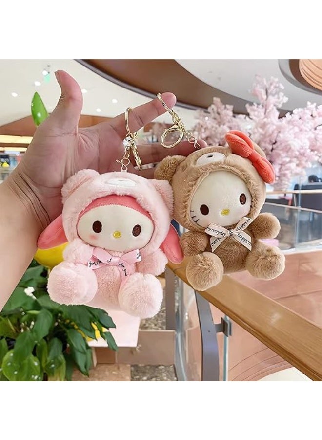 لطيف بلش سلاسل المفاتيح للنساء البنات، 5 "جميل سلاسل المفاتيح الاكسسوارات الزخرفية، حقيبة حقيبة الظهر سحر - Image 2